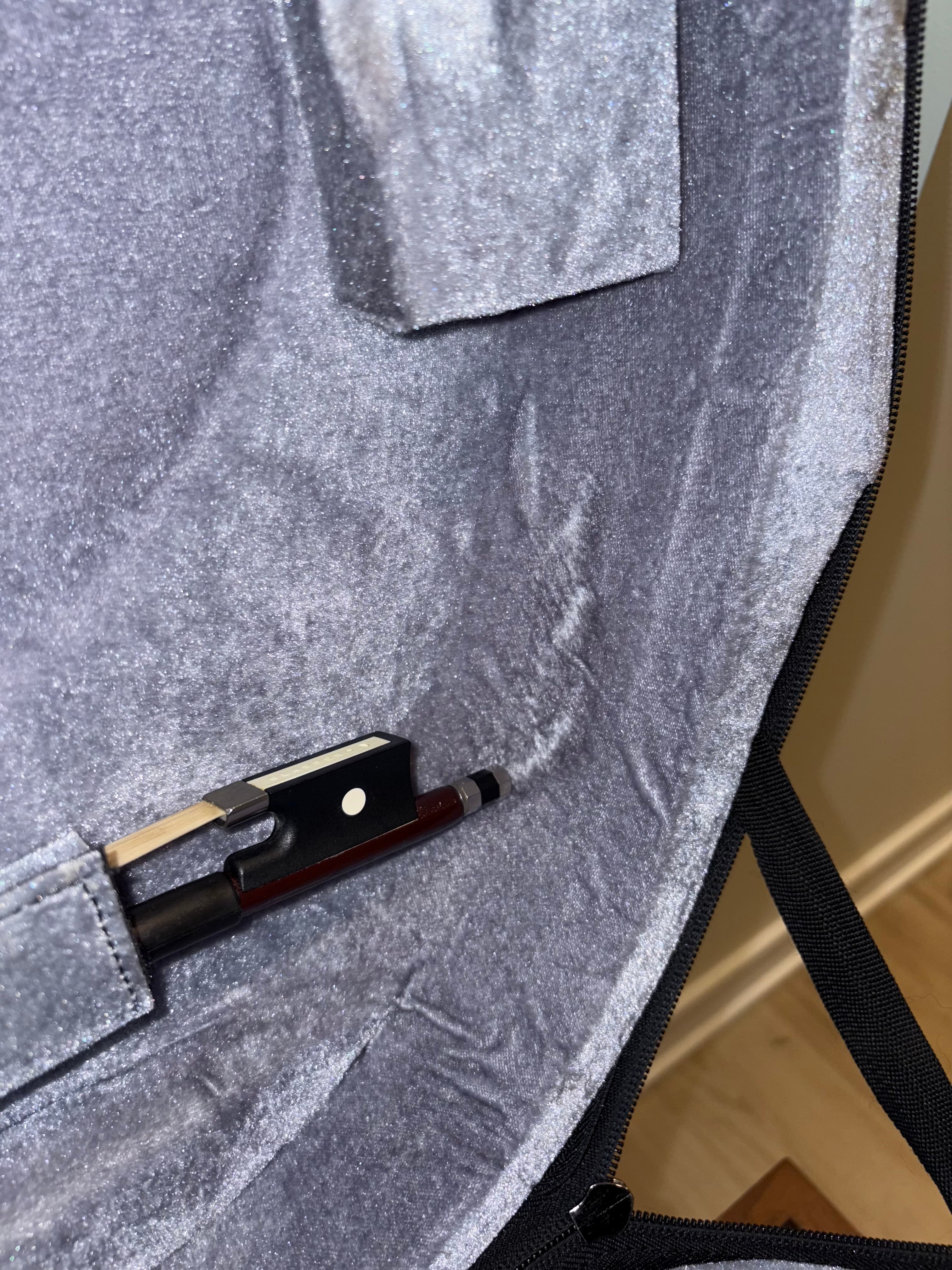 Wear inside the case from cello bow